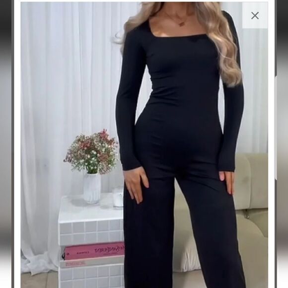 Popilush Square Neck Wide-Leg Long Sleeve Shapewear Jumpsuit 2XL - Picture 13 of 13